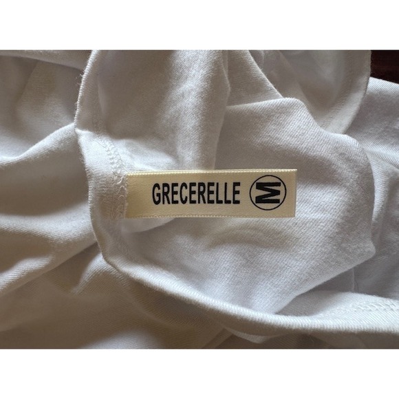 EUC GRECERELLE white short sleeve super soft maxi t-shirt dress pockets Size M - Picture 8 of 10